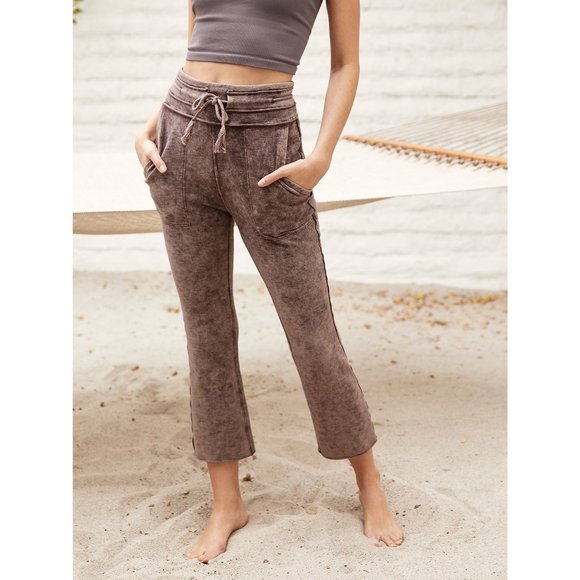 Free People Pants - NWT FP Movement Solid Wild Side Flare Leg / Tea